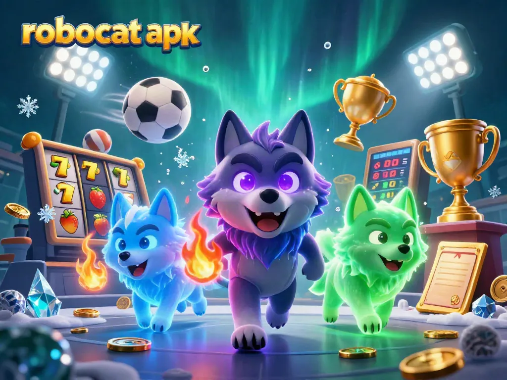 Experience thrilling gameplay with robocat apk as you spin slots in a vibrant casino environment.